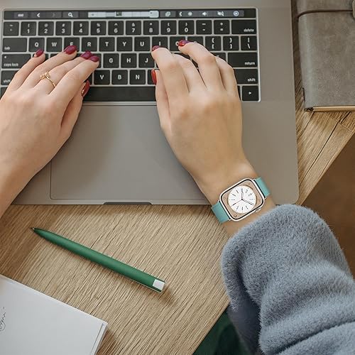 Miniatura 3 de Correas de cuero compatibles con Apple Watch Series para mujeres y hombres, correa de cuero genuino de repuesto para iWatch