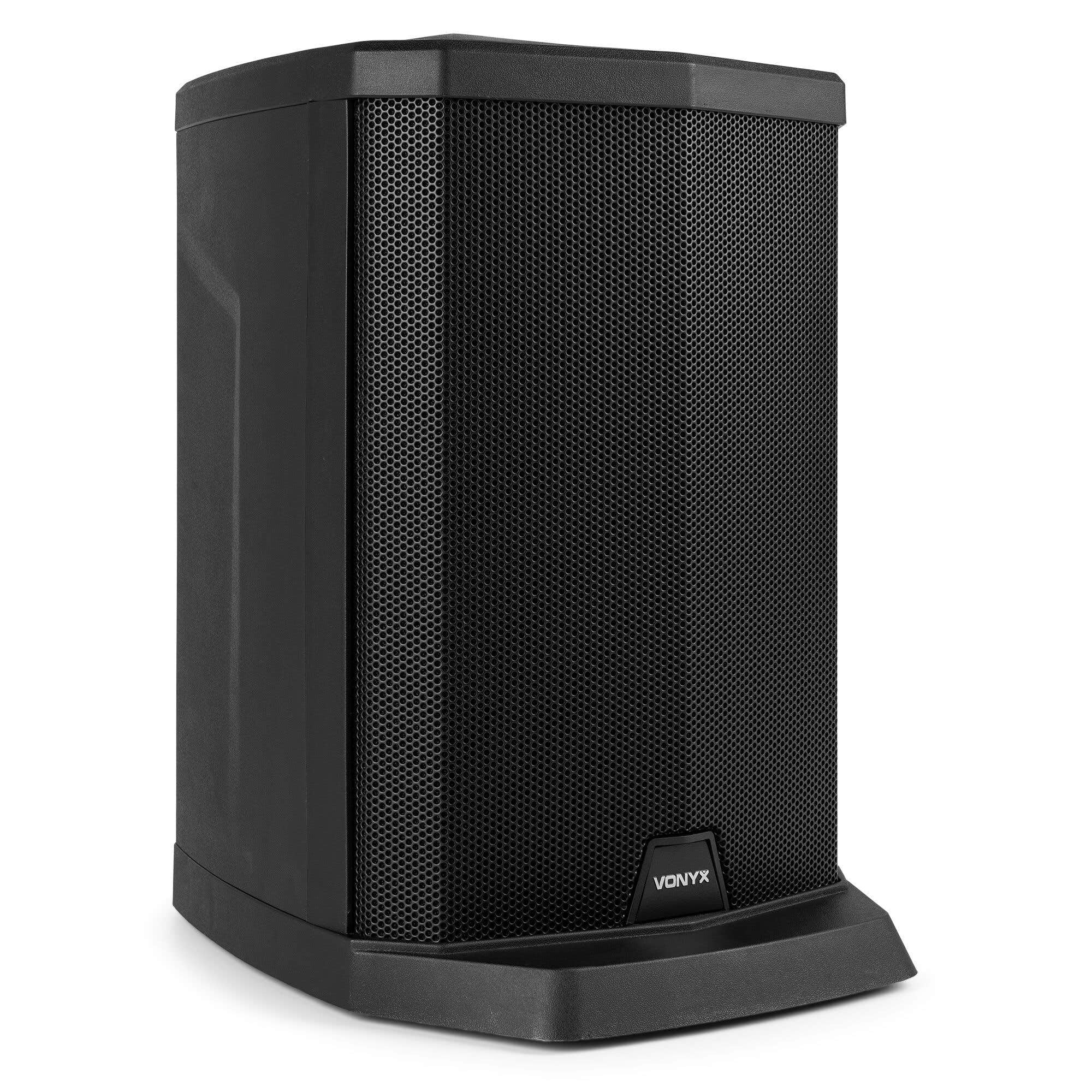 Vonyx VX808B - Akku Lautsprecher, PA Anlage Aktiv - 2er Set, 10h Akku, 640 Watt Line Array Säulenlautsprecher, 8 Zoll Subwoofer Aktiv, Stereo Pairing, Bluetooth 5.0, DJ Anlage Komplett Set, PA Speaker
