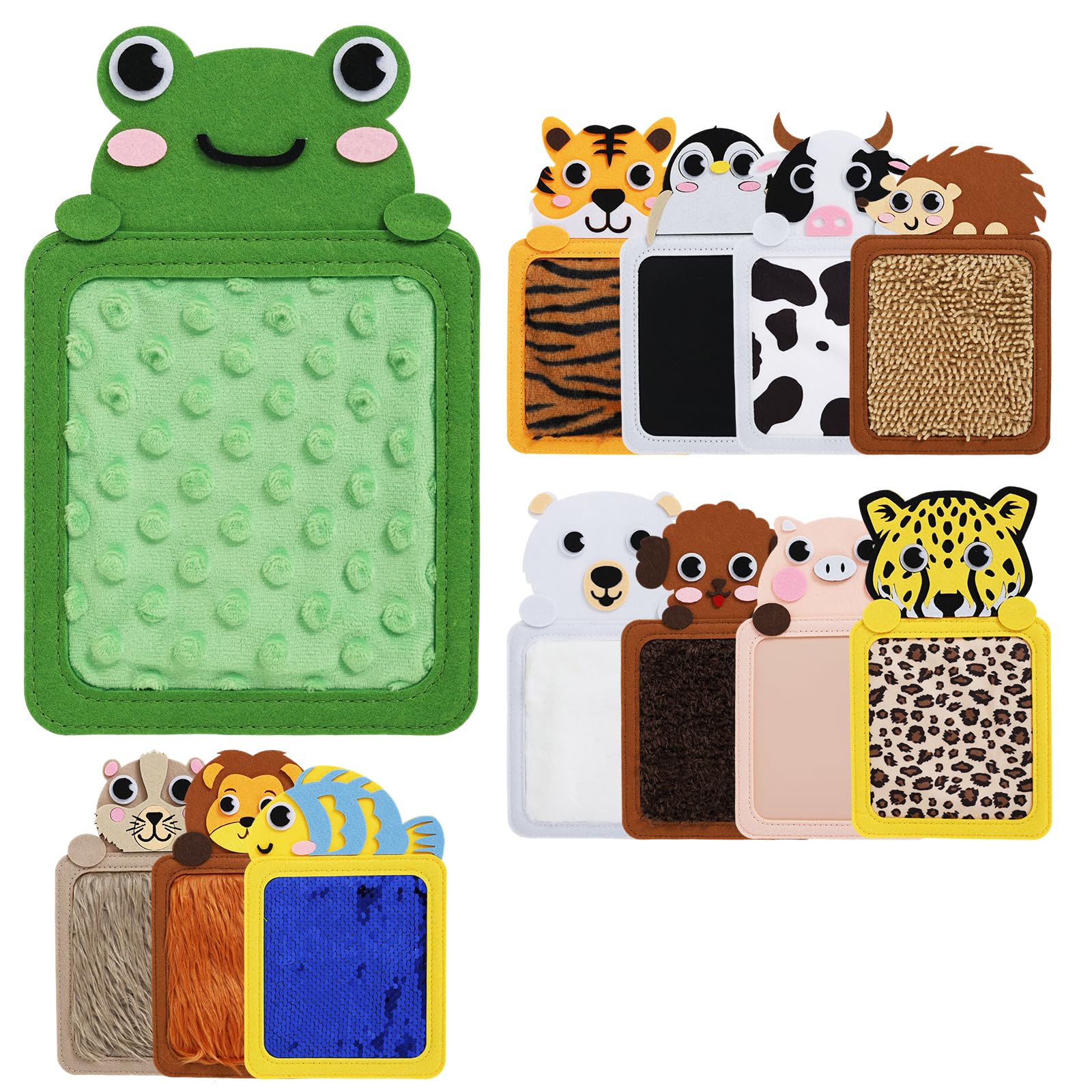 12Pcs Sensory Mat Toy Kit - Educational Animals Sensory Pads Toys for Kid Toddler Baby, Autism Sensorys Tiles Wall Panel Disorder Toys for Tactile Play/Anxiety Relief, Playful Learning Present