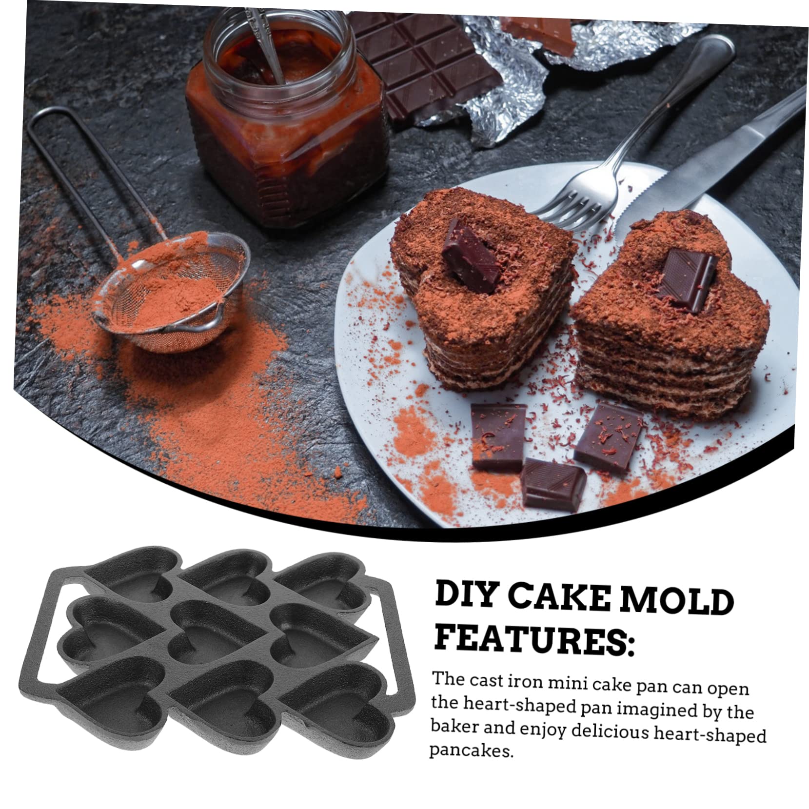 BESTonZON Moule à Gâteau Fer Forme De Cœur Moule à Pâtisserie Antiadhésif Pour Cuisiner Des Gâteaux Pour Anniversaires Et Mariages Alvéoles Pour Créer De Délicieuses Desserts