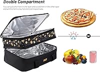 Vista 3 de MIER - Bolsa aislada doble para cacerolas con capacidad para lasaña, perfecta para fiestas de comida, picnic, playa, se adapta a platos para hornear