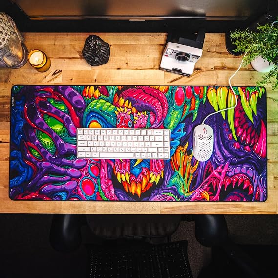 META PCS - Hyperbeast Extended Gaming Mousepad - Full Desk Coverage - Smooth Polyester - Anti-Slip Rubber, Durable - Waterproof | Full-Color