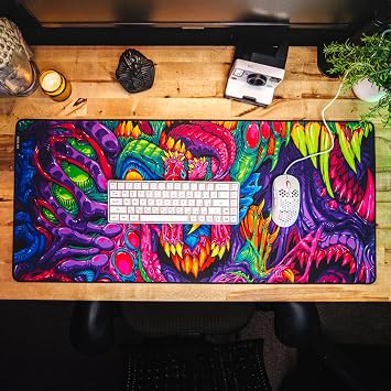 META PCS - Hyperbeast Extended Gaming Mousepad - Full Desk Coverage - Smooth Polyester - Anti-Slip Rubber, Durable - Waterproof | Full-Color