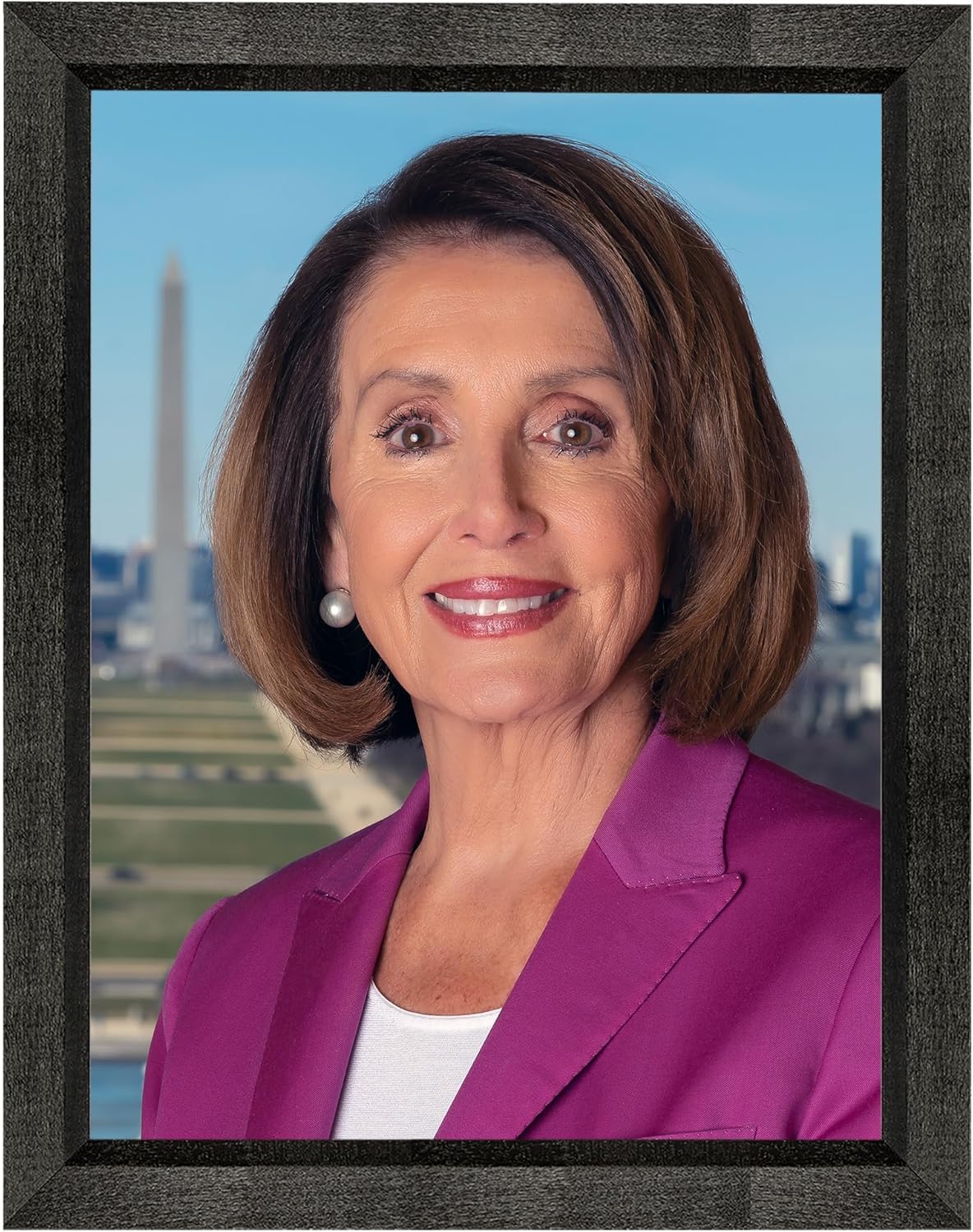 Speaker Nancy Pelosi Photograph in a Black Beveled Frame - Historical Artwork from 2019 - (5" x 7") - Semi-Gloss