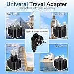 220v à 110v Convertisseur de tension de voyage Adaptateur: International CA à l'Europe de Voyage Power Strip Plug Transformateur - 2000W Séchoir à cheveux électrique Black Step Down Outlet Converters pour US Communauté européenne EU Italie UK
