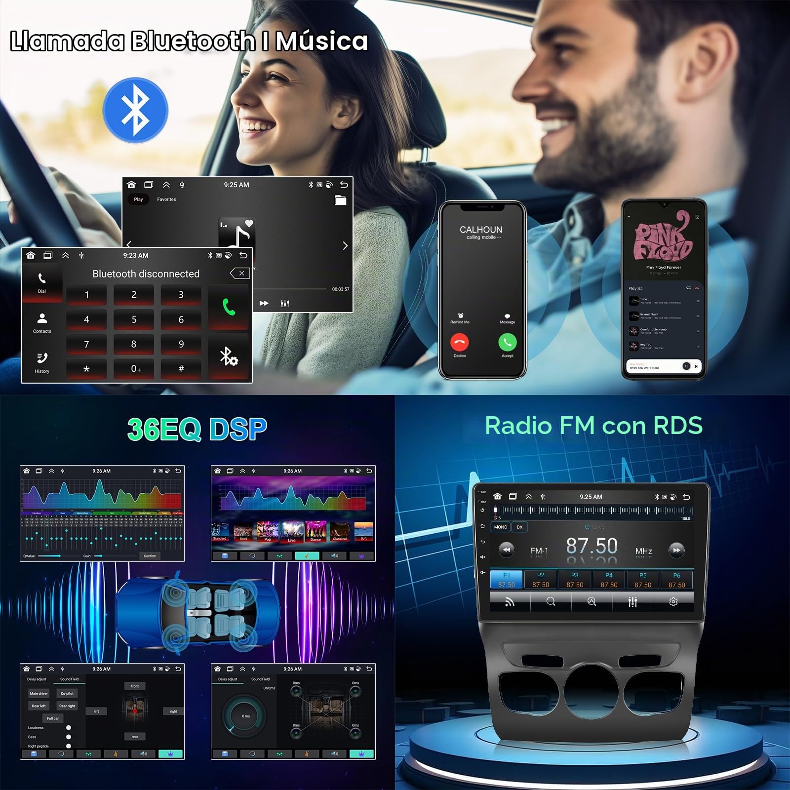 8 Core 4GB+64GB Carplay Radio para Citroen C4 B7 C4L DS4 2013-2017, Hodozzy 10 Pulgadas Pantalla Táctil Carplay y Android AutoInalámbrico, Android Radio 2 DIN con Bluetooth GPS DSP WiFi FM RDS Cámara