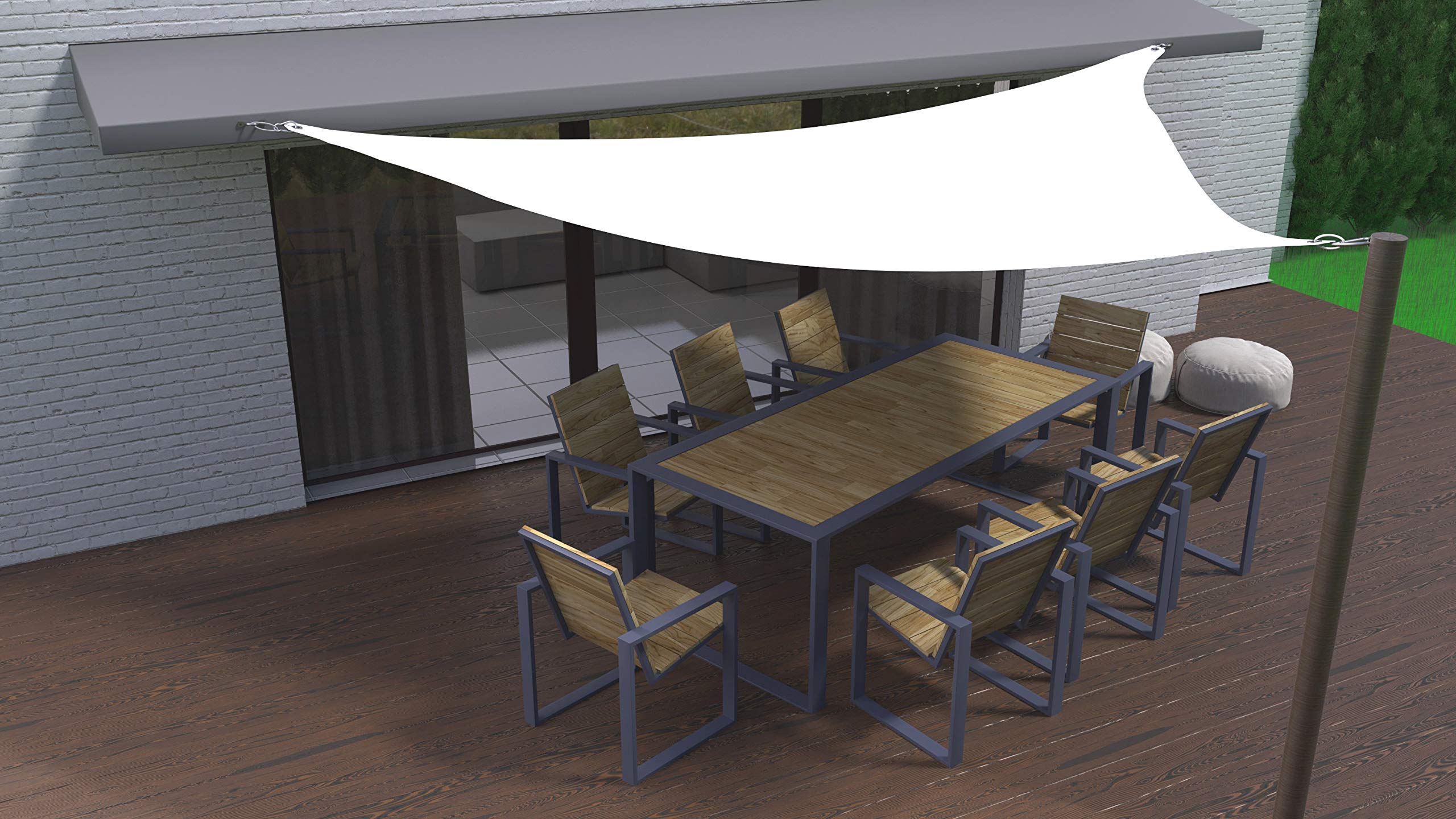 Rollmayer Sonnensegel Dreieck 2,5x2,5x3,5m - Wasserdicht Mit UV Schutz Für Terrasse & Garten