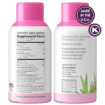 Lily of the Desert Stomach Formula Shot, Organic Aloe Vera Juice with FOS Prebiotic and a Proprietary Herbal Blend, 2 Oz Each, Pack of 12