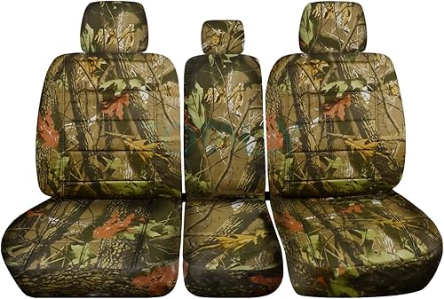 Fundas de dos tonos para asiento de camionetas Ford F150 (butaca dividida 402040 frontal) con consola o apoyabrazo, con o sin cinturones de