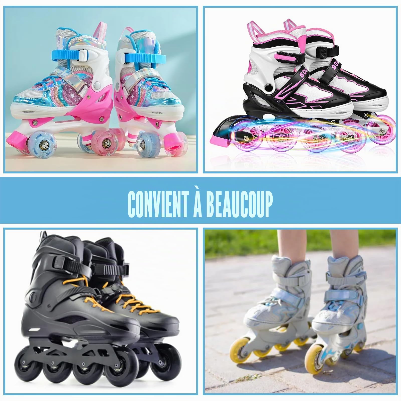 Sac de Patinage à Roulettes 38×36×25 cm, Sac à Patins à Glace et Roller avec Bandoulière Réglable, Sac de Transport pour Enfants, Femmes et Hommes, Sac à Chaussures de Ski Respirant et Résistant