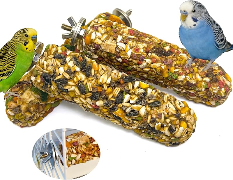 Petisco Mastigável para Aves com Grãos e Sementes Acsist, 3 Unidades de 14,5 cm