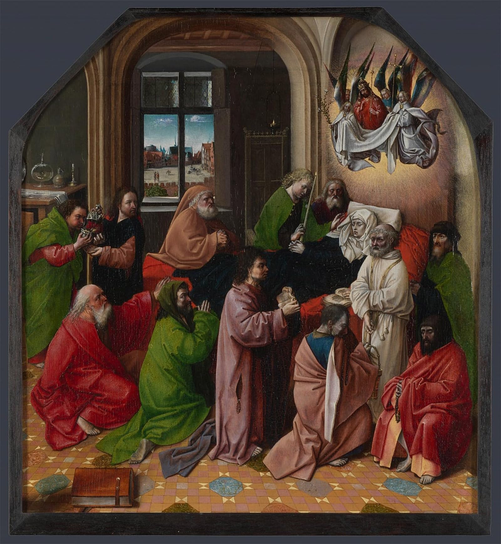 ARTXLXXBN Famous Print Painting Colorful Art Print the Death of the Virgin by Van Der Goes Canvas Art Decorations for Home Decor 60x90cm