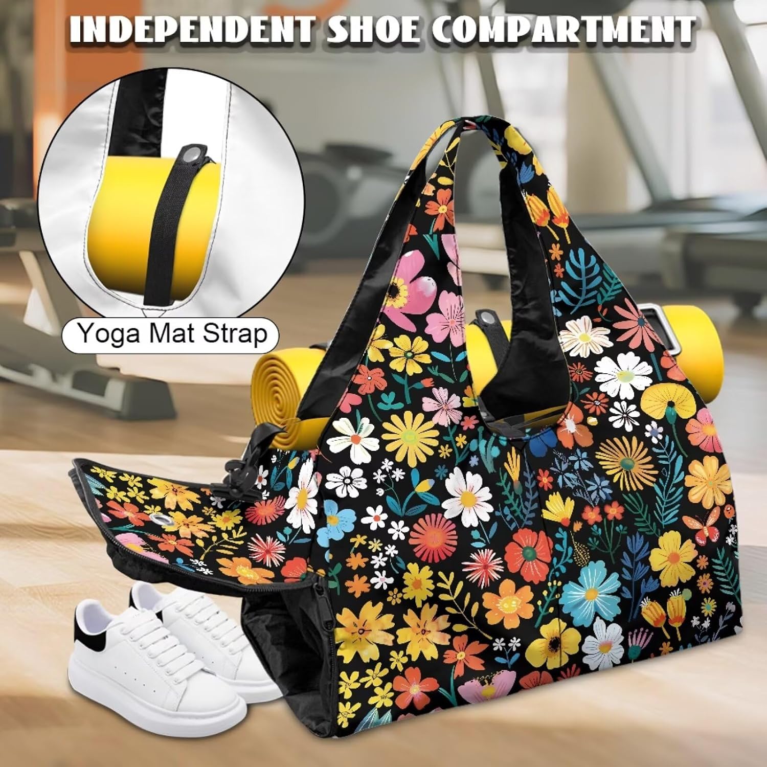 Yoga Mat Bag for Men Women Canvas Yoga Mat Carrier Take In Out Mat Easily for Beach Swim Bags Pool Sports Gym