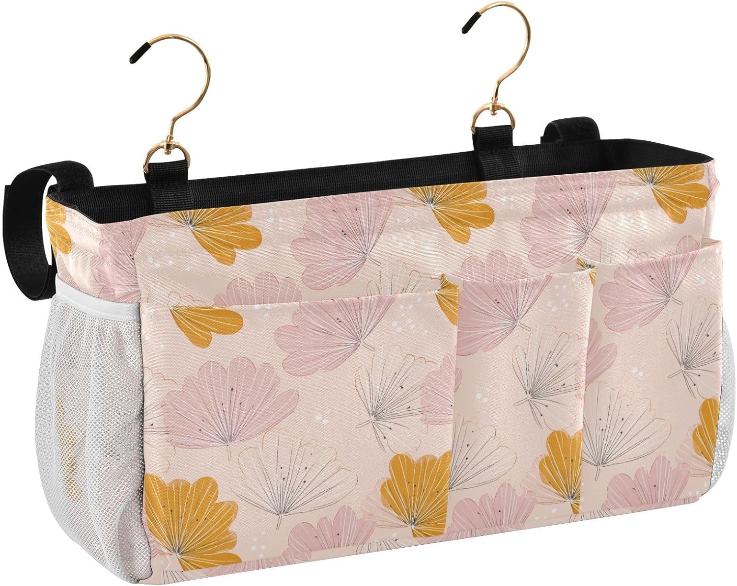 Bedside Storage Basket Organizer Orange Petal Pink Boho Side Bed Organizer Hanging Pocket Bag for Bunk/Hospital Beds, organizadores de sabanas image 2