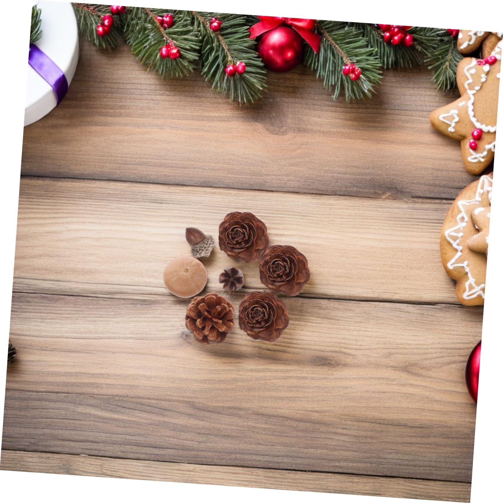Gatuida Piñas Decorativas Naturales Tallo Mini Piñas para Manualidades para Decoración de Otoño Adornos Navideños para Rellenar Jarrones Centro de Mesa para Eventos de Temporada