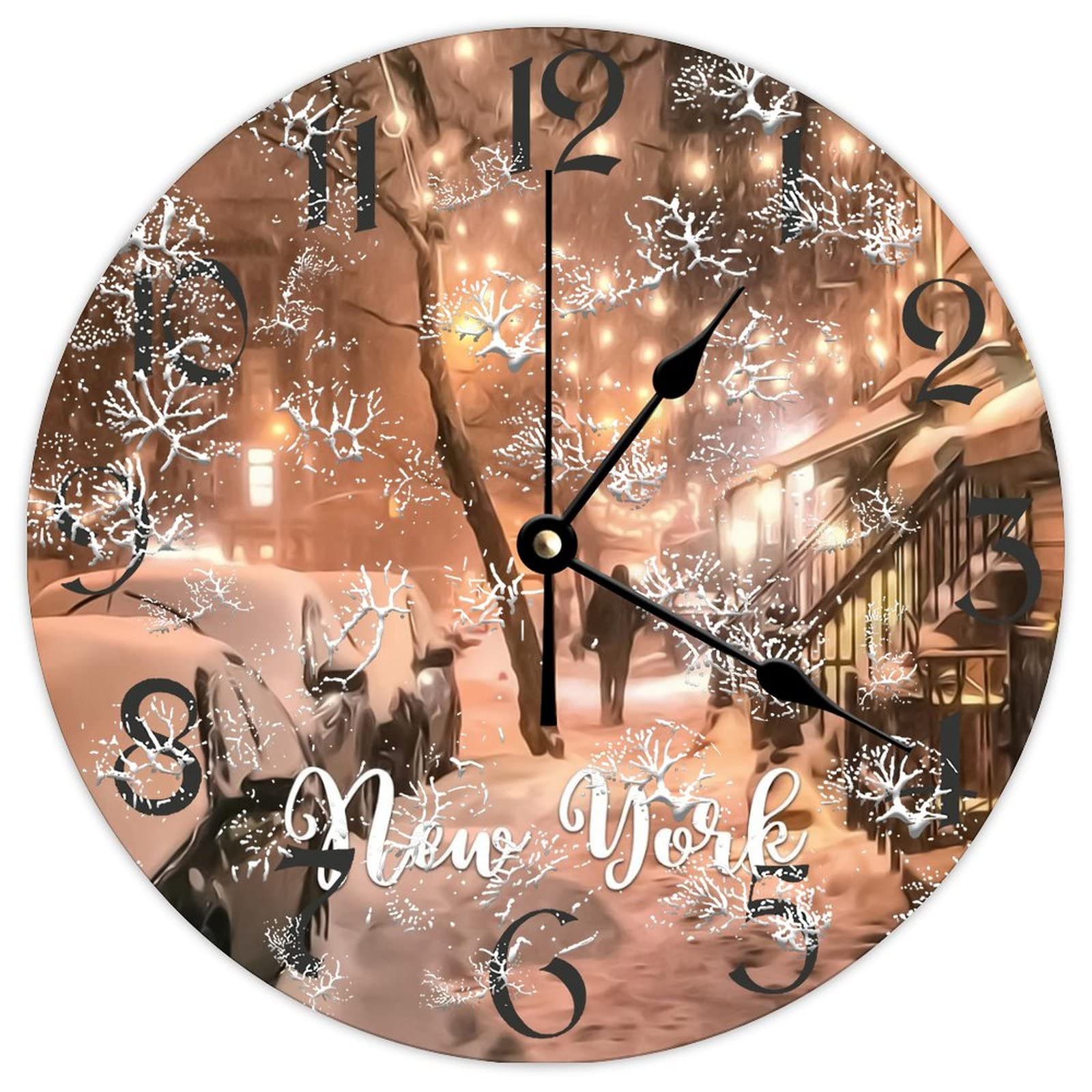 Horloge murale ronde en bois contre les pannes de courant : fonctionnement sur pile et quartz
