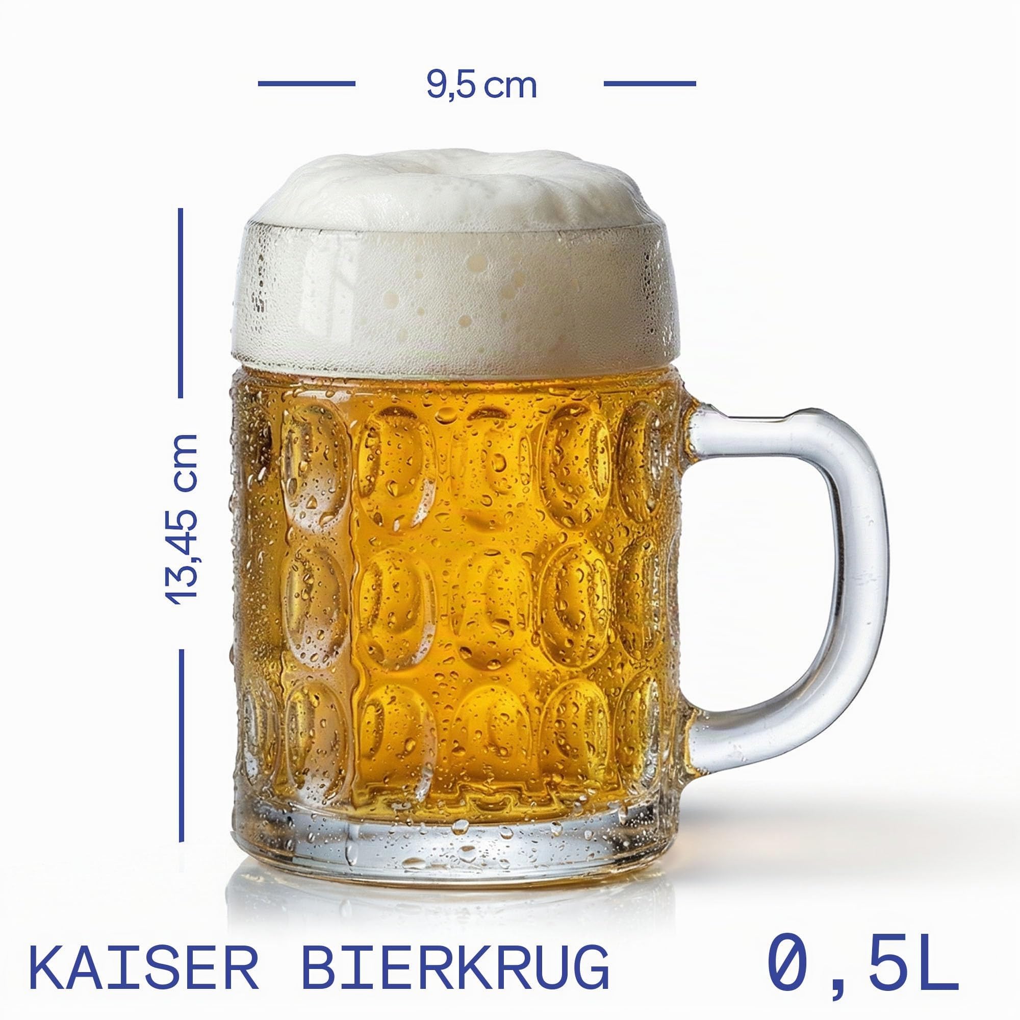 Oberglas Kaiser Bierkrüge Soda-Lime-Glas 500 ml, 6er-Set