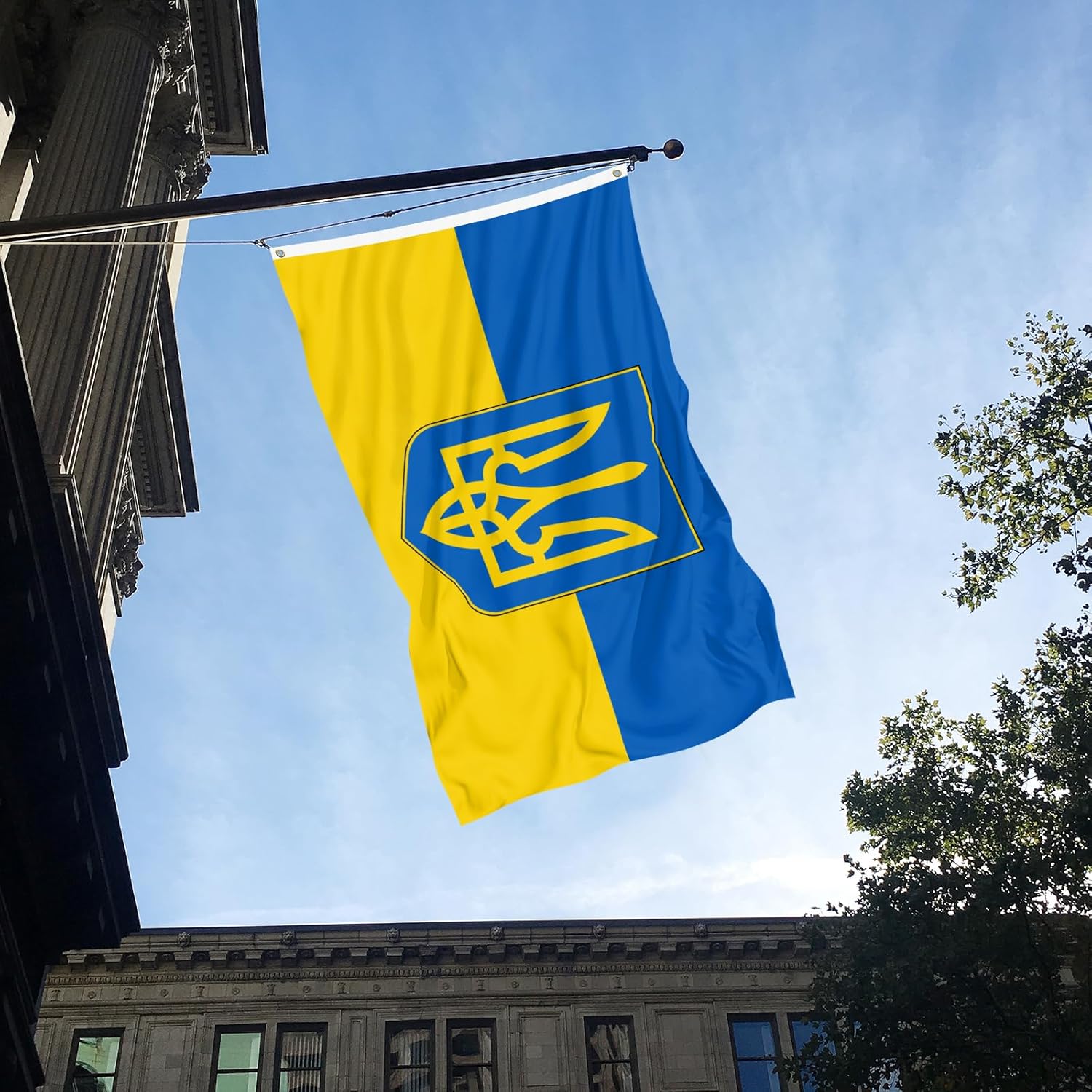 Ukraine Trident Flag 3x5 feet whith 2 brass washers For Patriotic Ukrainian Themed Festival Events Indoor and outdoor decoration (Ukrainian with Trident Flag) - Image 7