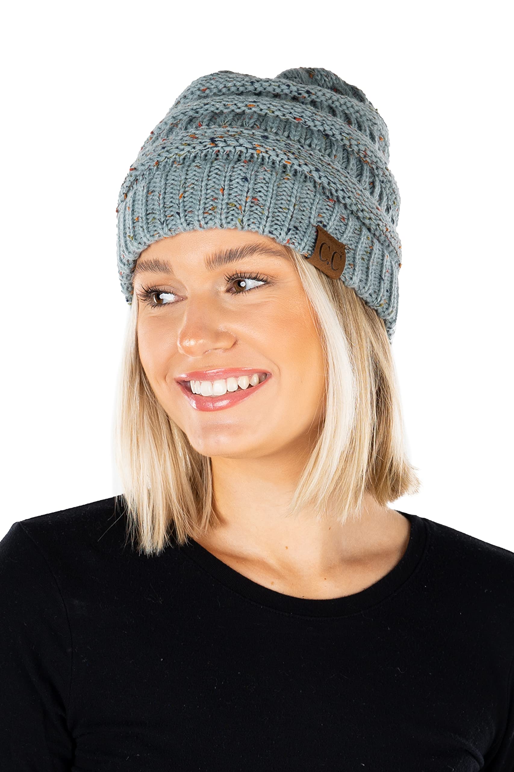 Funky Junque Confetti Knit Beanie - Winter Mint