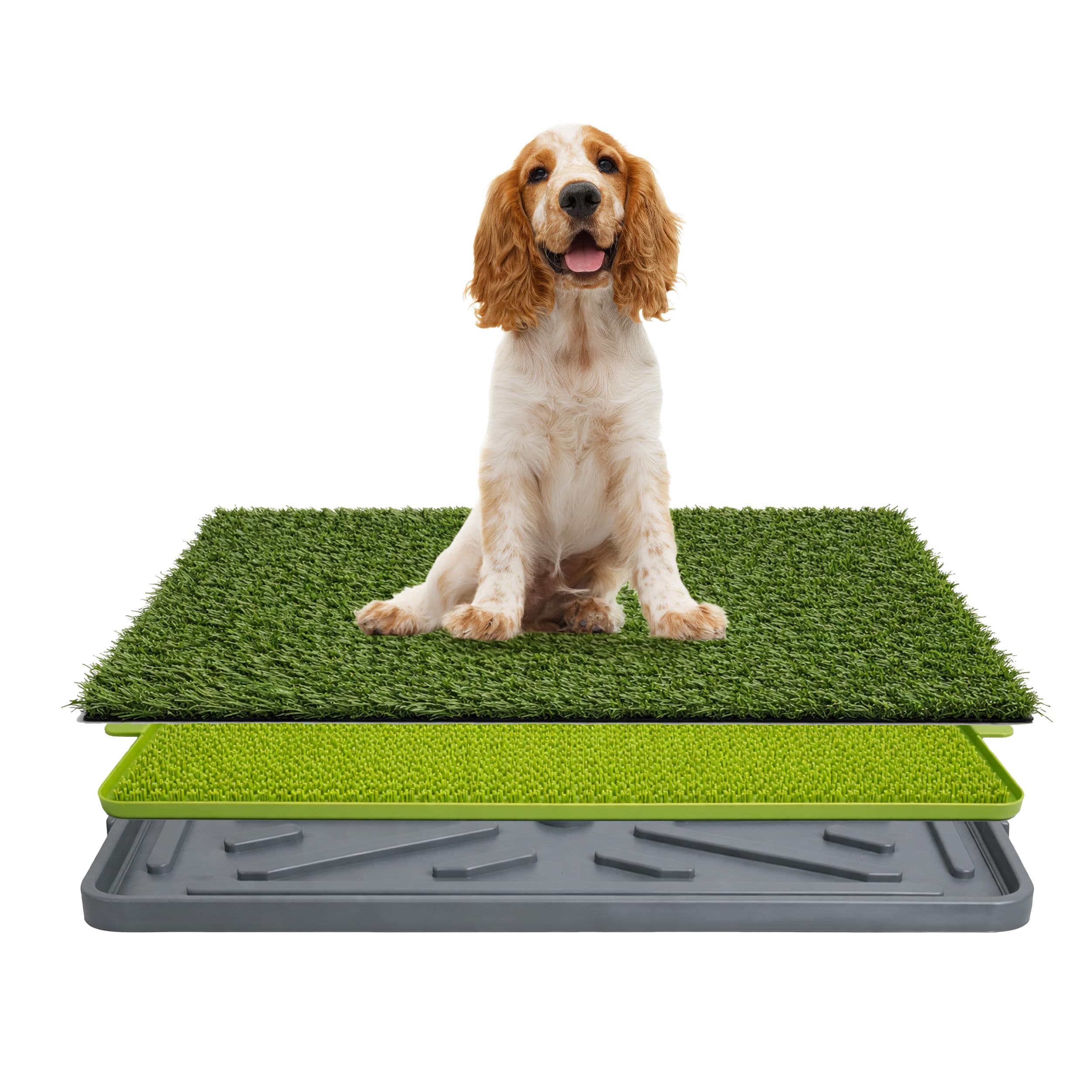 Inodoro para Perros con Césped Artificial, Baño Entrenamiento Interior y Exterior 67 x 42 x 5 cm, Bandeja Antideslizante con Drenaje, Reutilizable y Fácil de Limpiar para Cachorros y Perros Adultos
