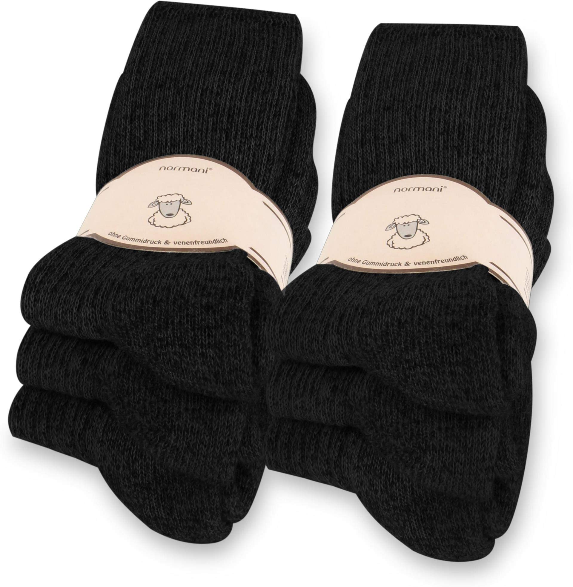 normani 6 Paar Norweger Socken mit Wolle für Damen und Herren Wintersocken Wollsocken mit Polstersohle