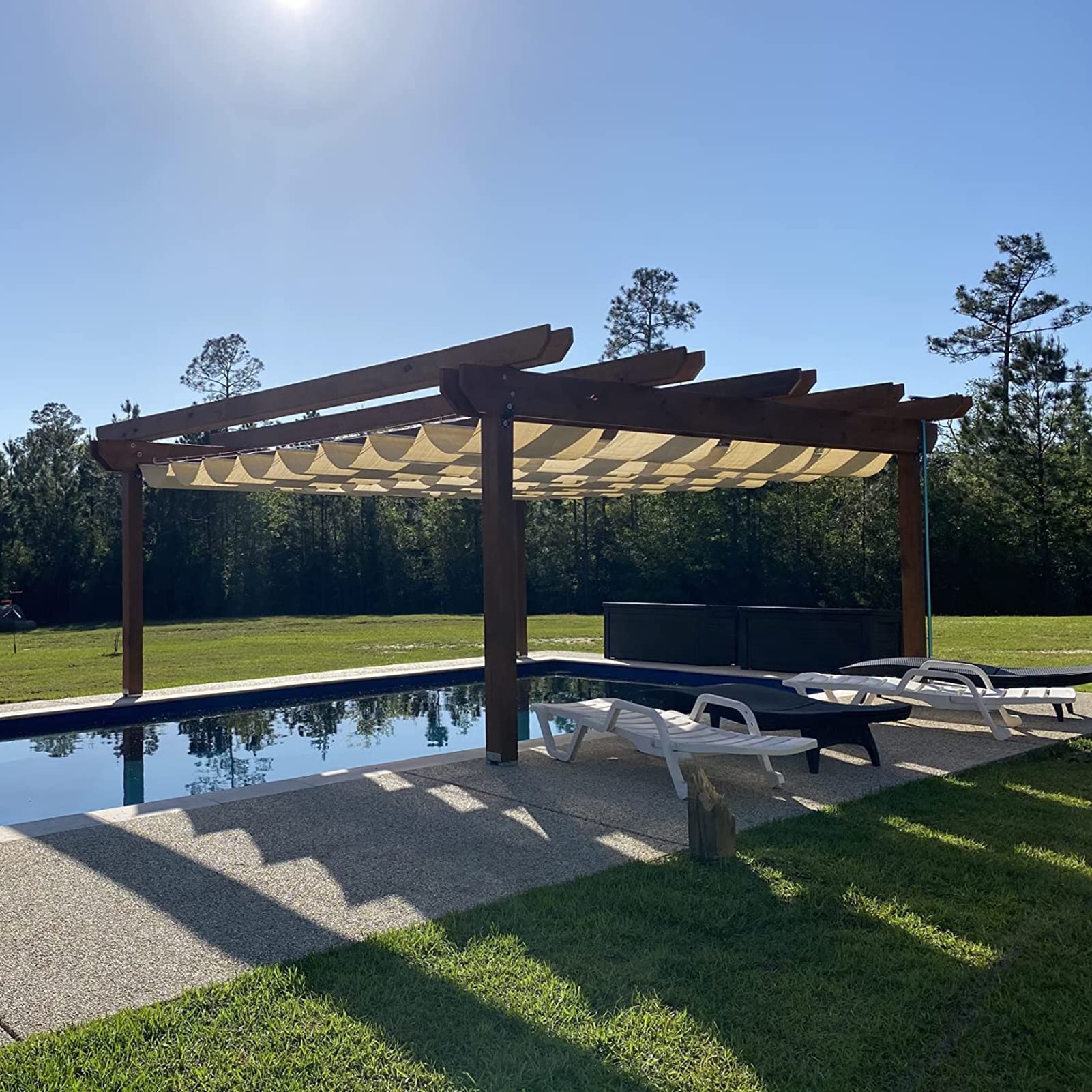 Pergola Cover Pergola Roof Canopy Kits, Sun Protection Retractable