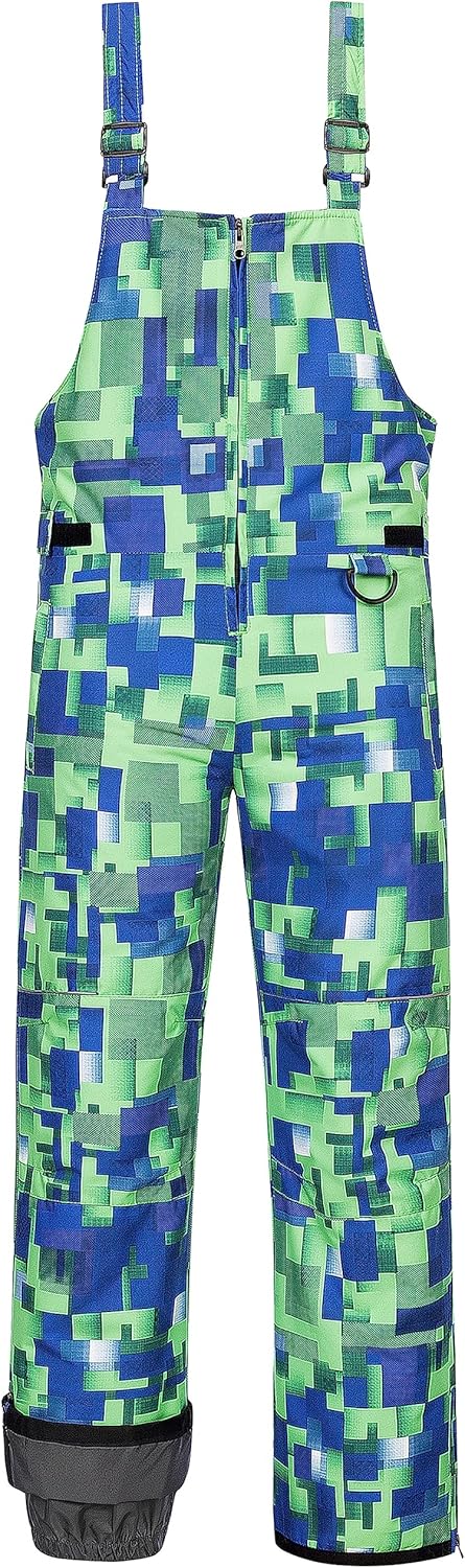 CREATMO US Boy's Snow Bibs Kids Ski Pants Waterproof Insulated Winter Overalls