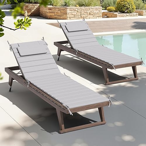 Crestlive Products Chaise Lounge Cushion Outdoor Set of 2, Foldable
