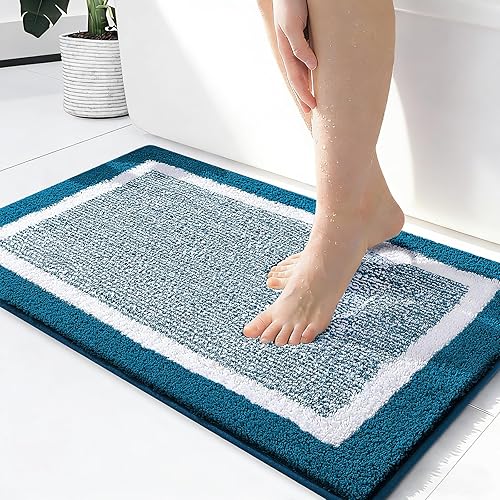 Miniatura 49 de OLANLY - Alfombras de baño de 30x20, tapete de baño extra suave y absorbente de microfibra, antideslizante, lavable a máquina, secado rápido, Azul