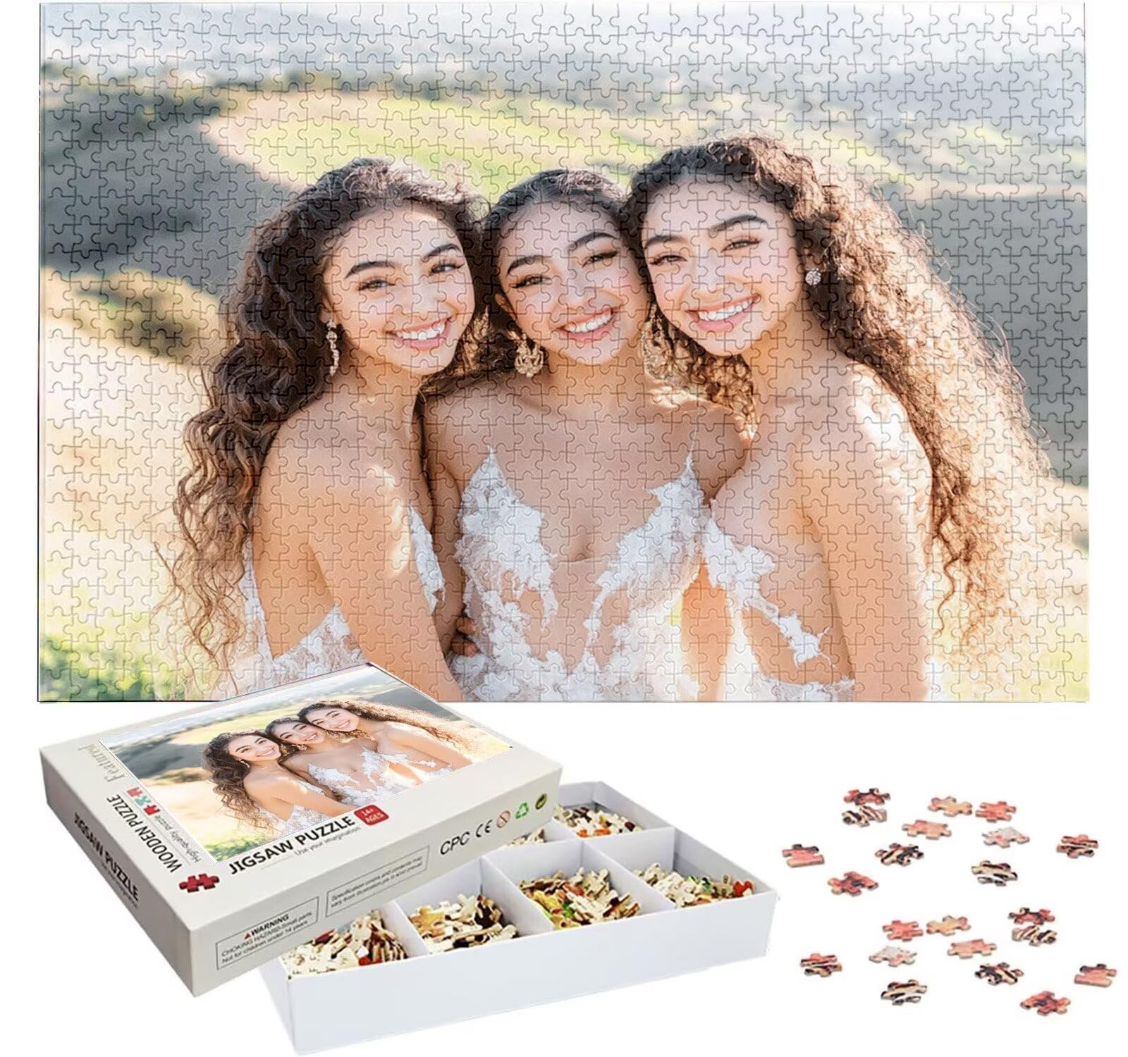 Puzzle Personalizado con Foto, Personalizada Rompecabezas Personalizado Diseña tu Logo Foto o Texto, Personalizado Navidad Halloween San Valentín Parejas Niños Familia Amigos h-3957