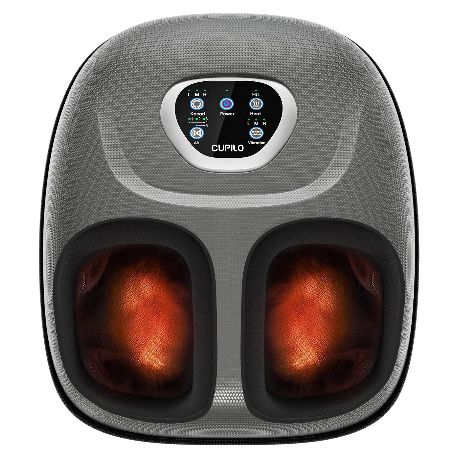 Photo 1 of CuPiLo Foot Massager with Heat, FSA Eligible HSA Shiatsu Foot Massager Machine for Plantar Fasciitis, Adjustable Vibration & Pressure for Neuropathy Pain, Women Men Gifts, Fits Up to 12"(Gray)