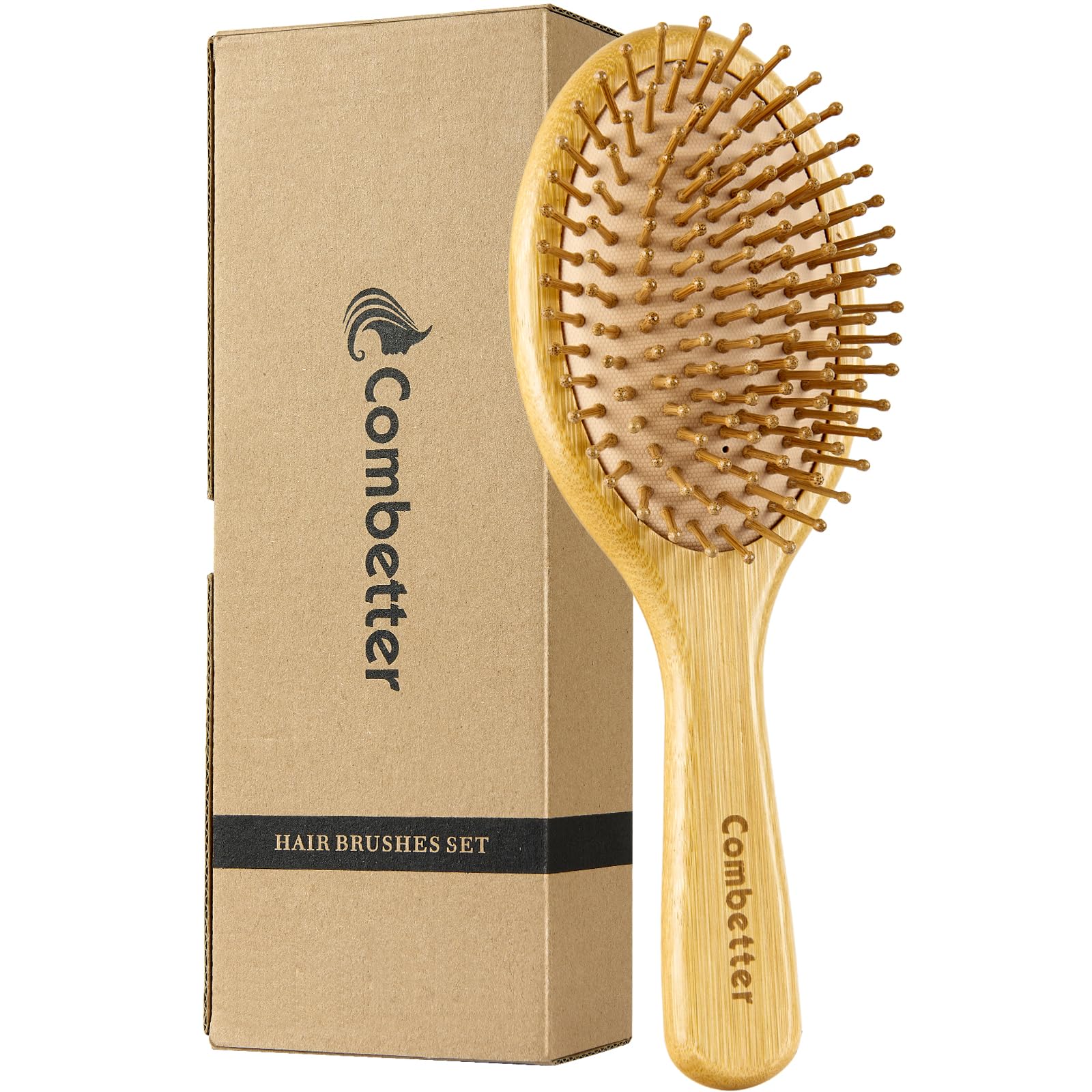 Bamboo Paddle Detangler – Wet/Dry Scalp Massager for All Hair