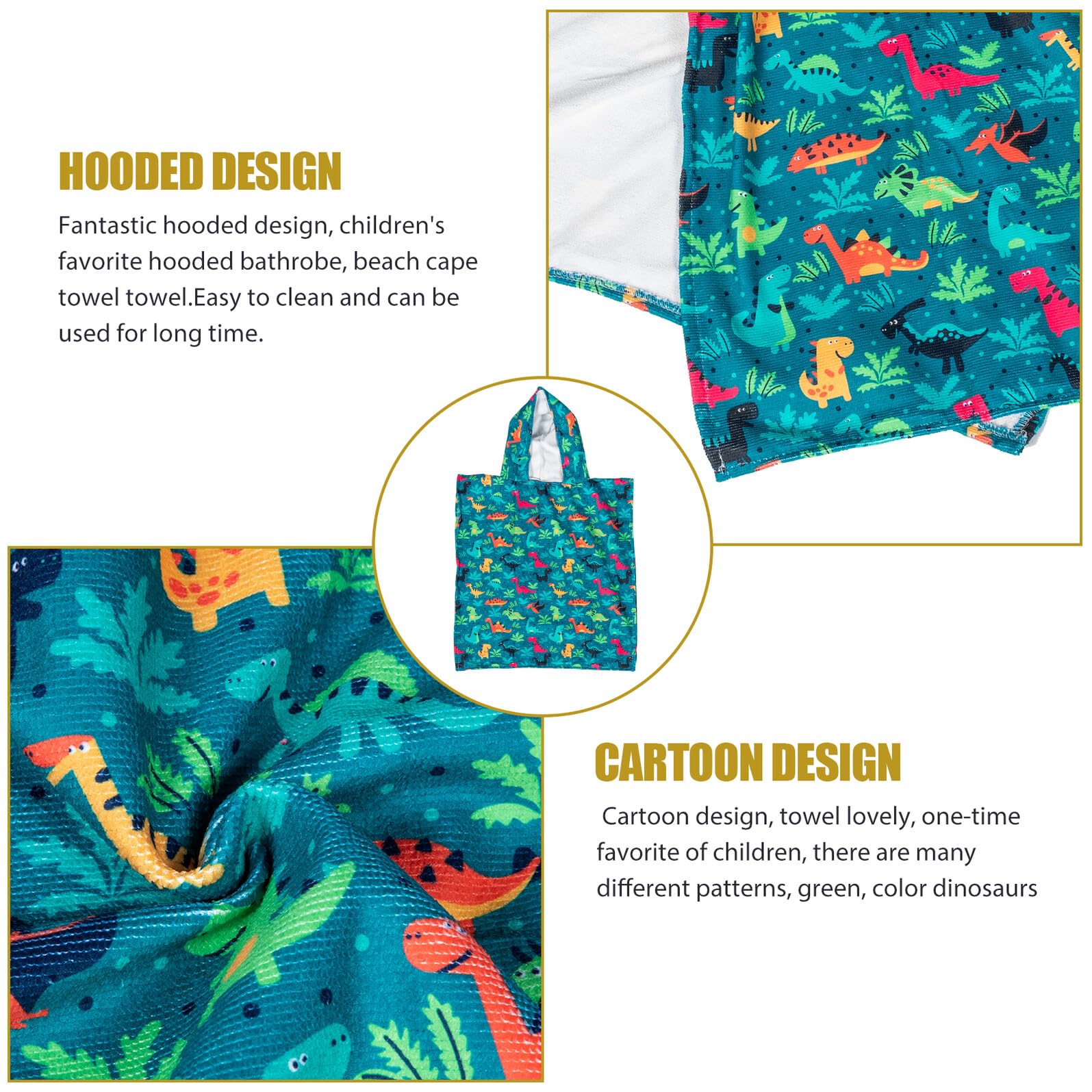 Toalla de Baño Capucha para Niños Toalla Absorbente para Playa 3D Super Absorbente de Fibra Superfina para Ñiño y Niño Obsequio para Playa y Piscina