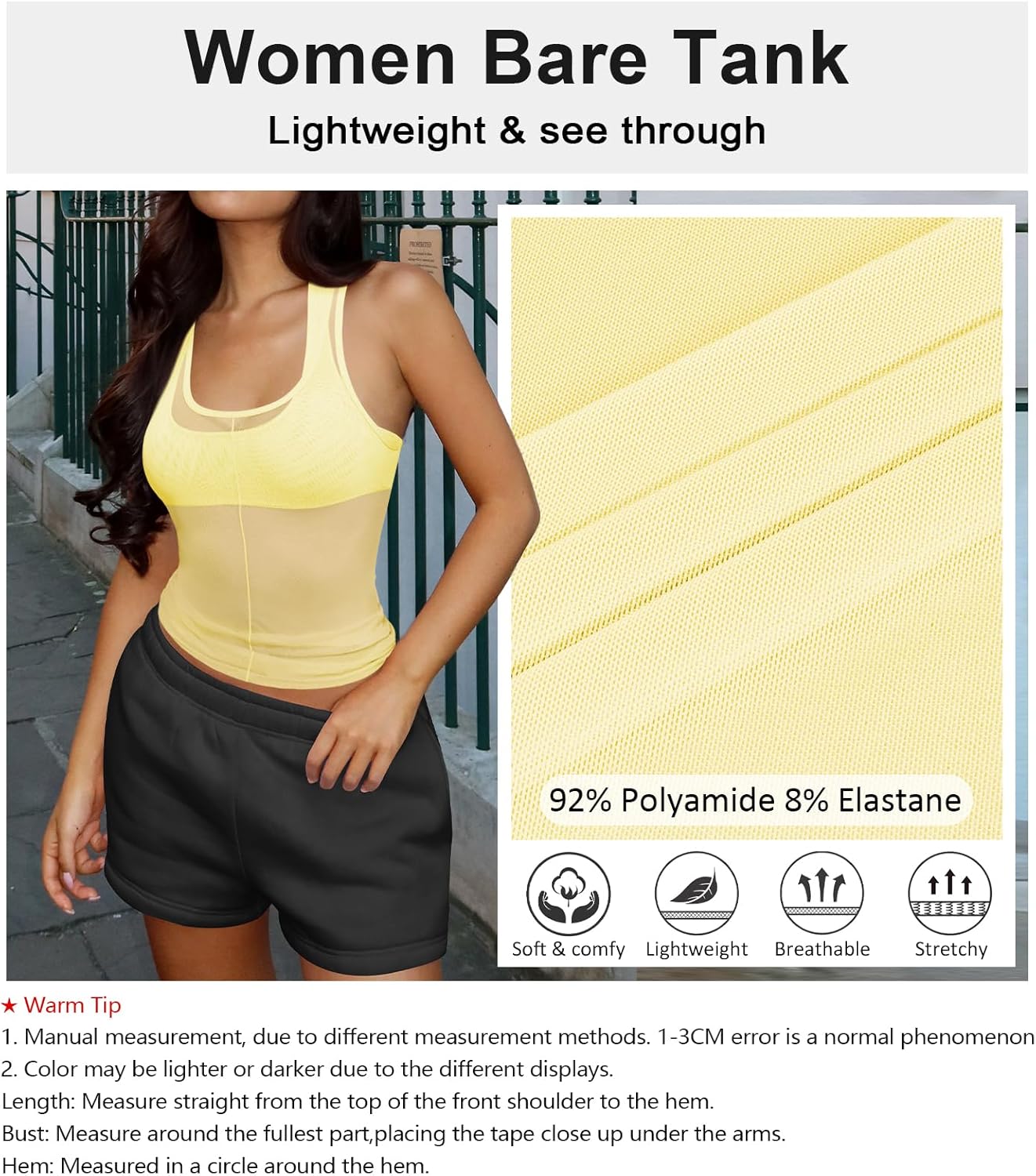 Sexy Mesh Sheer Tops for Women See Through High Neck Low Cut Scoop Back Slim Fitted Tank Mesh Shirt Going Out Tops - Image 6