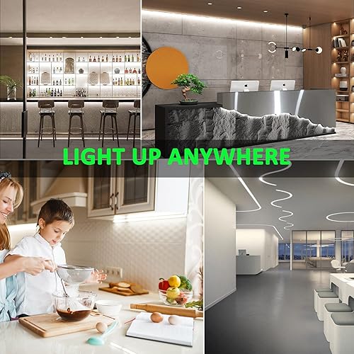 Miniatura 9 de JOYLIT Tira de luces LED COB de 24 V, 3000 K, blanco cálido, doble fila, 16.4 pies, impermeable, 787 lmft, ultra brillante, CRI 95+, certificación