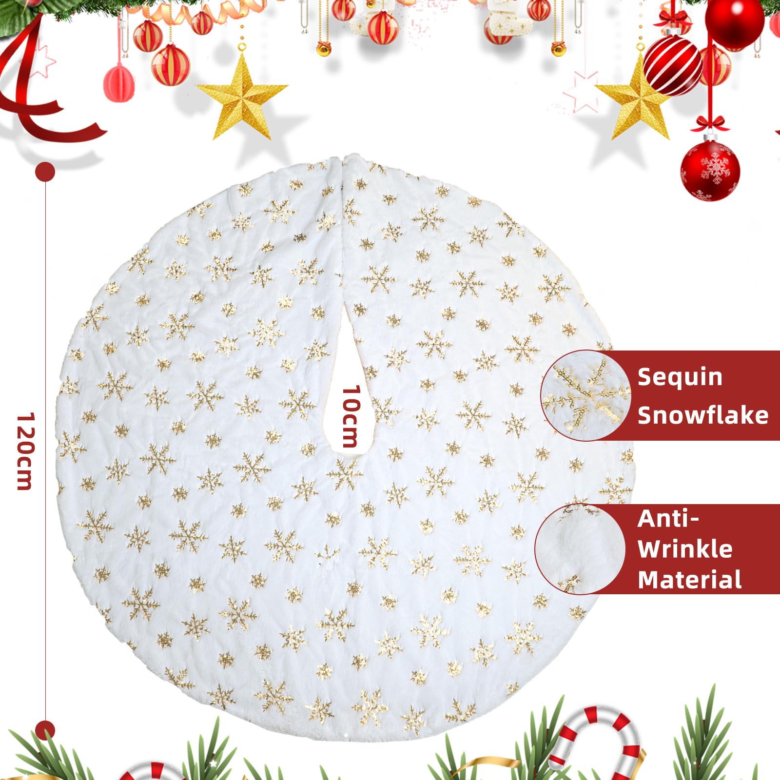 Tappetino per albero di Natale in iuta - Beige/motivo ... - H&M