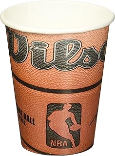 NBA Wilson Paper Cups in Orange - 9 oz. (Pack Of 18) - Eye-Catching Design, Perfect for Game Day Parties, Tailgates, Themed Events, & More