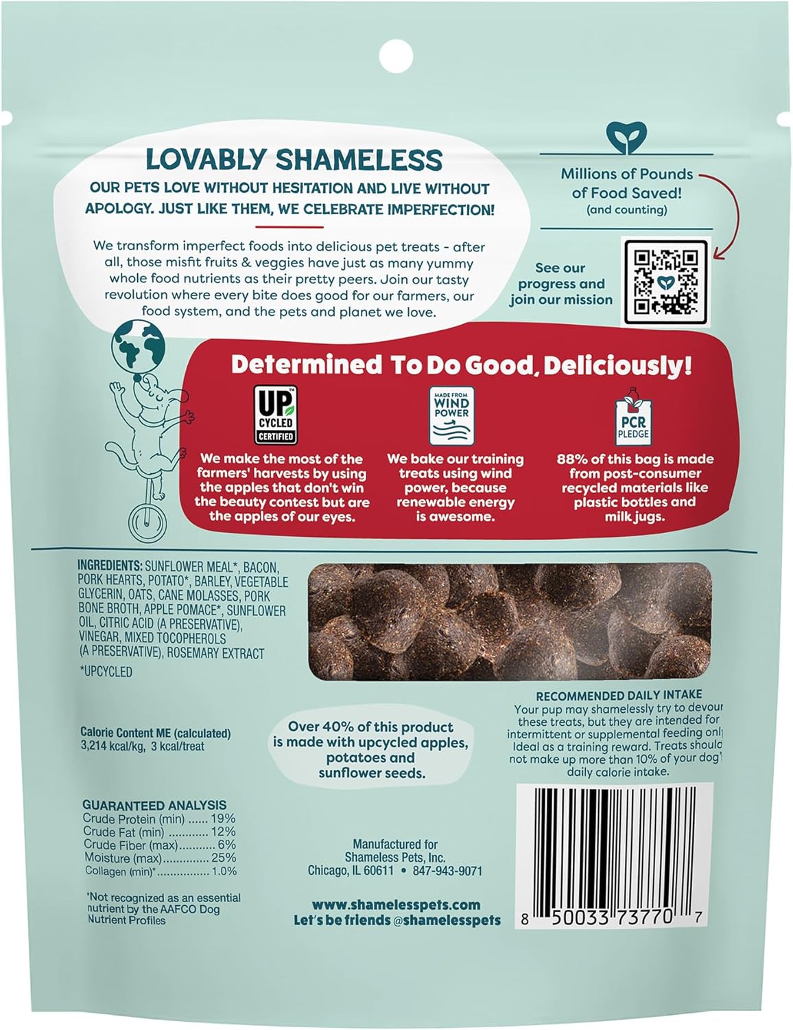 Shameless Pets Bone Broth Dog Training Treats – Soft, Natural Puppy & Dog Treats with Collagen – Healthy, Low-Calorie Training Chews for Small, Medium & Large Dogs - 8 oz (Pack of 1)