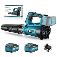 Soffiatore a Batteria Professionale, Brushless Soffiatore Foglie con 2x18V/5200mAh