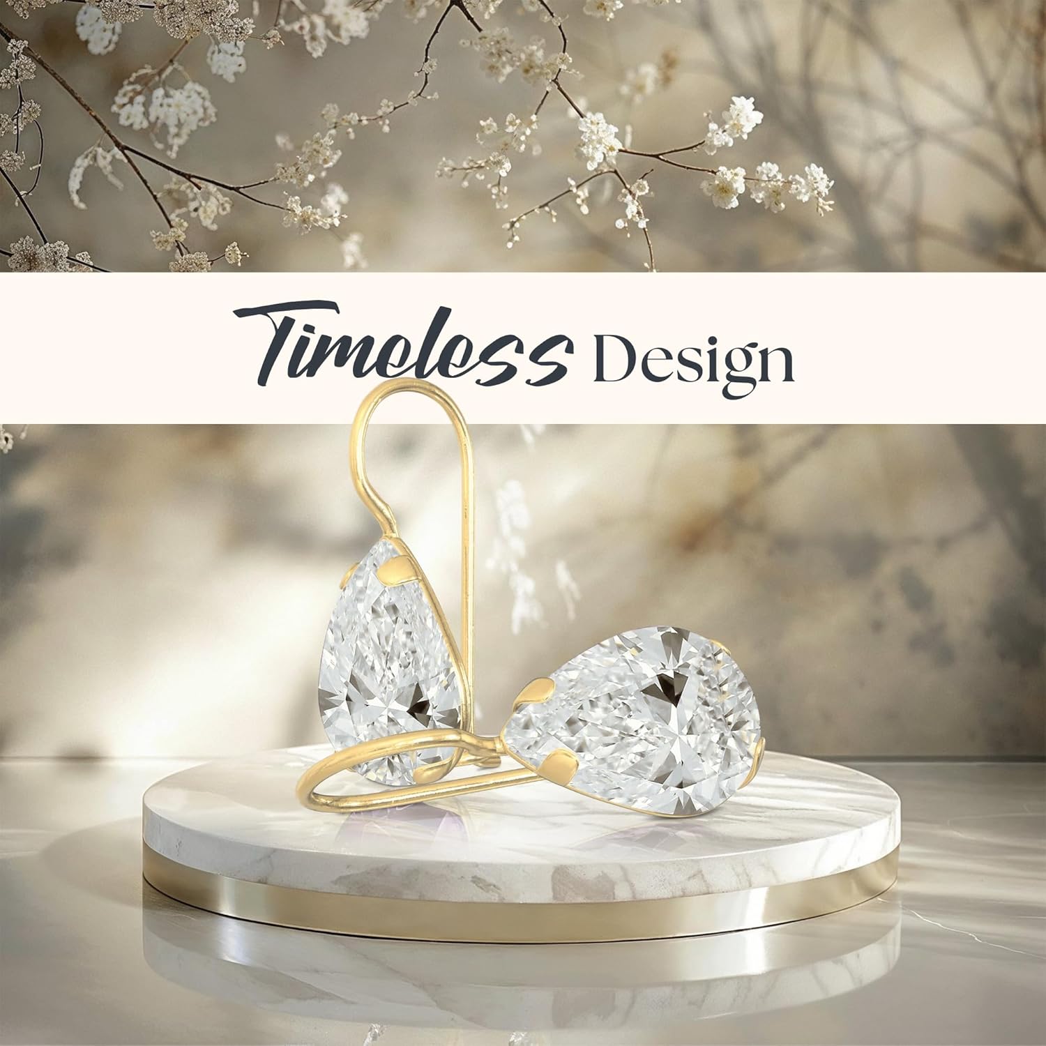 14K Solid Gold Earrings - Gemstone Earrings for Women - 14K Gold Earrings for Women - Birthstone Earrings - Teardrop Earrings for Women - Gold Dangle Earrings - Small Dainty Earrings - Image 4