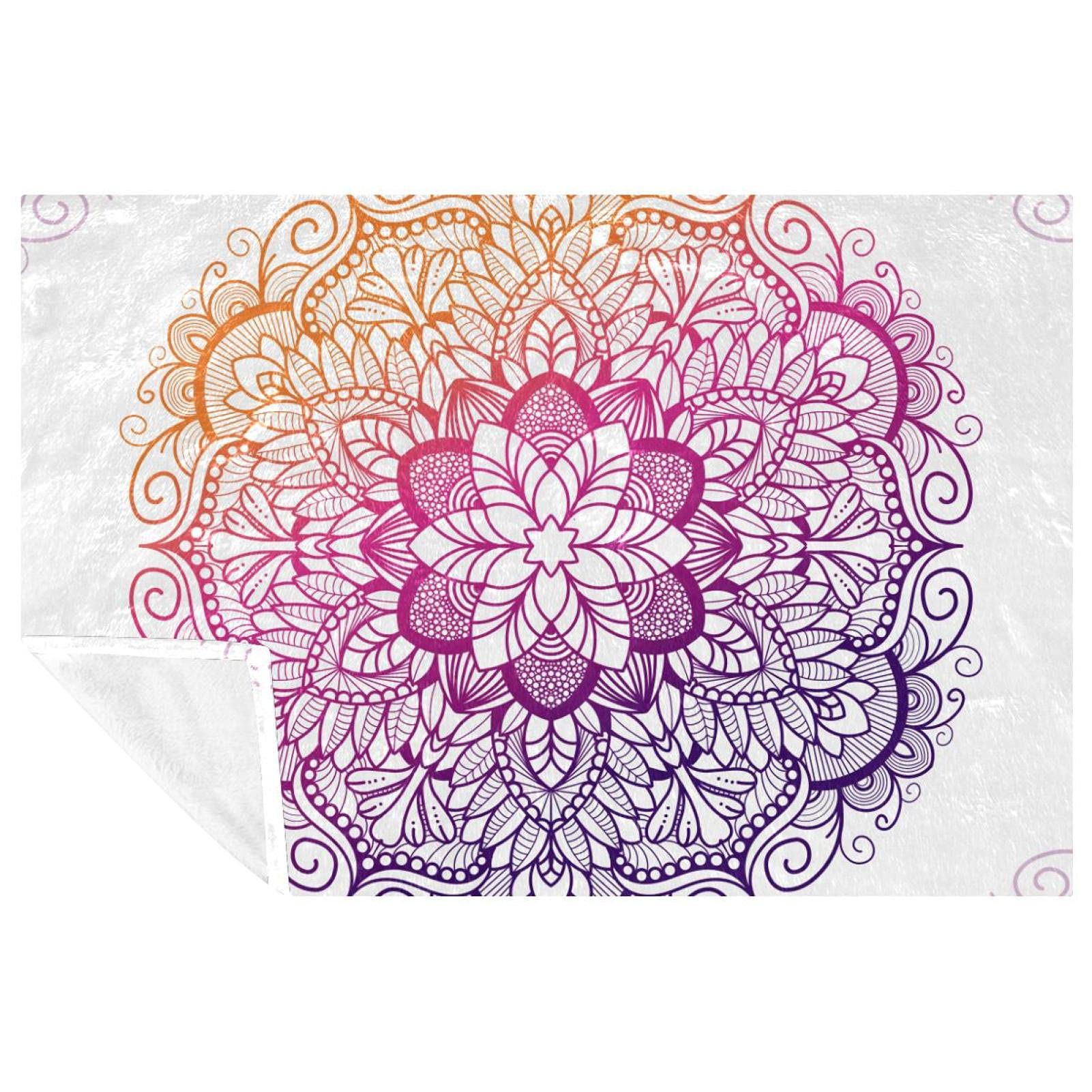 Couverture chaude imprimé indien 150x100 isolante pour camping et pique-nique