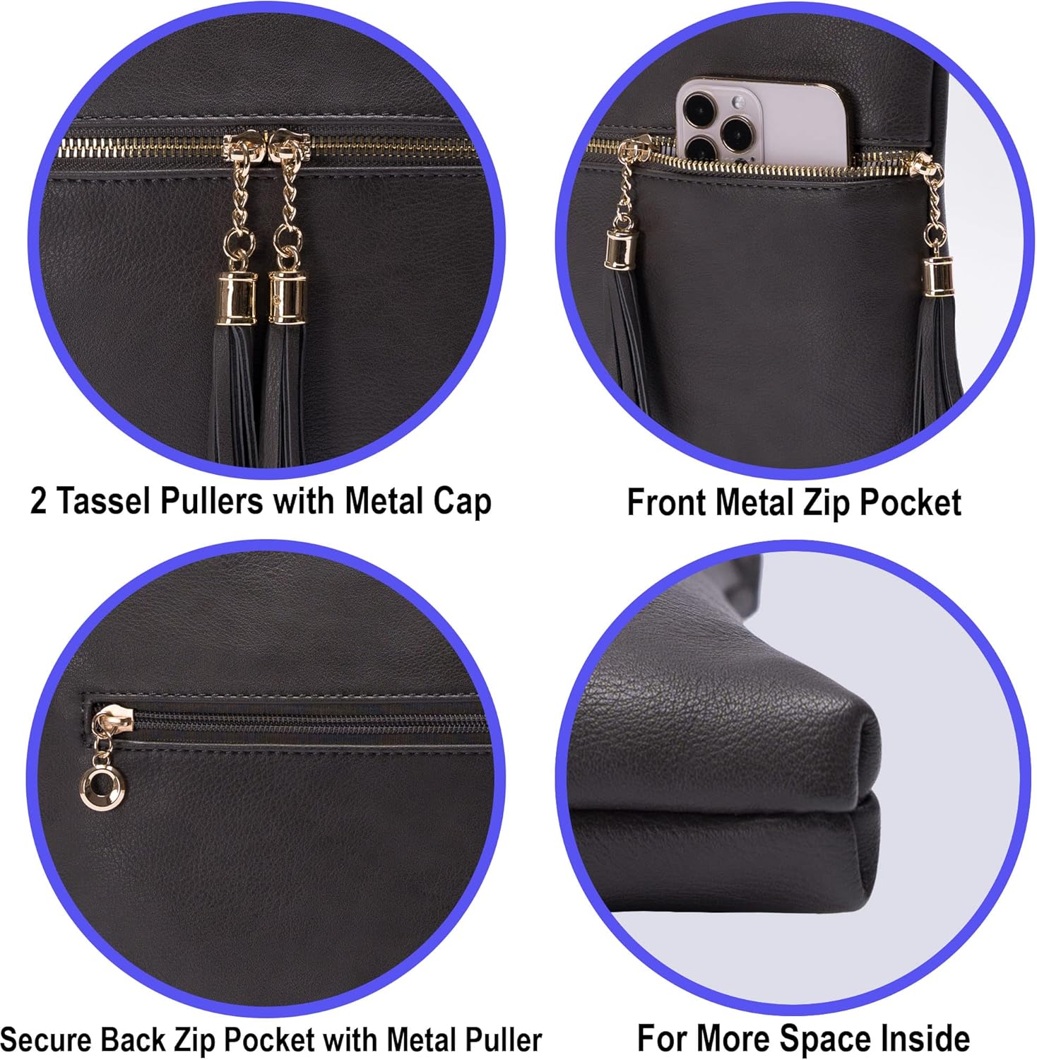 Solene Womens Lightweight Medium Crossbody Purse with Tassel, Perfect Size Crossbody Bags for Daily Use, travel - Image 8