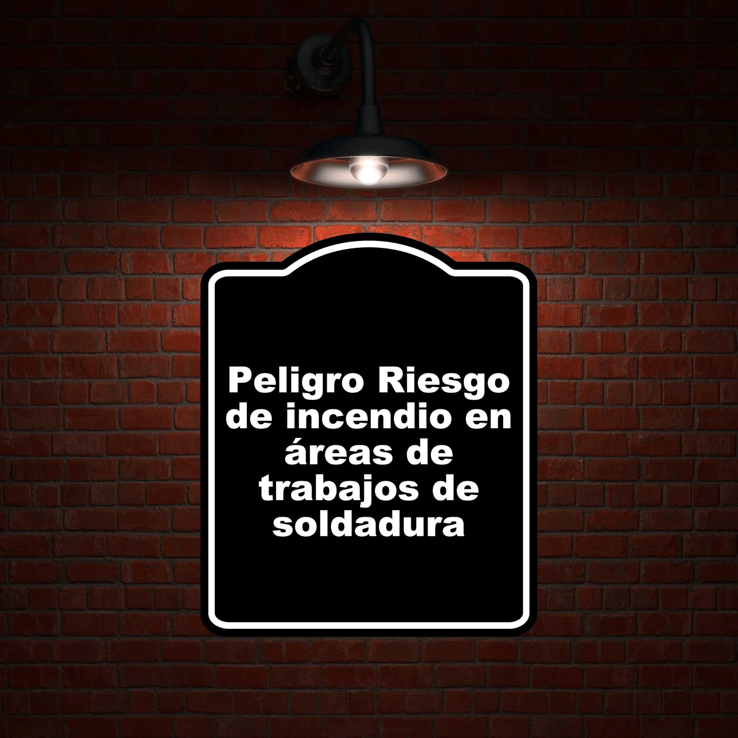 Peligro Riesgo de incendio en áreas de trabajos de soldadura BLACK Aluminum Composite Sign 20 x 24 inches