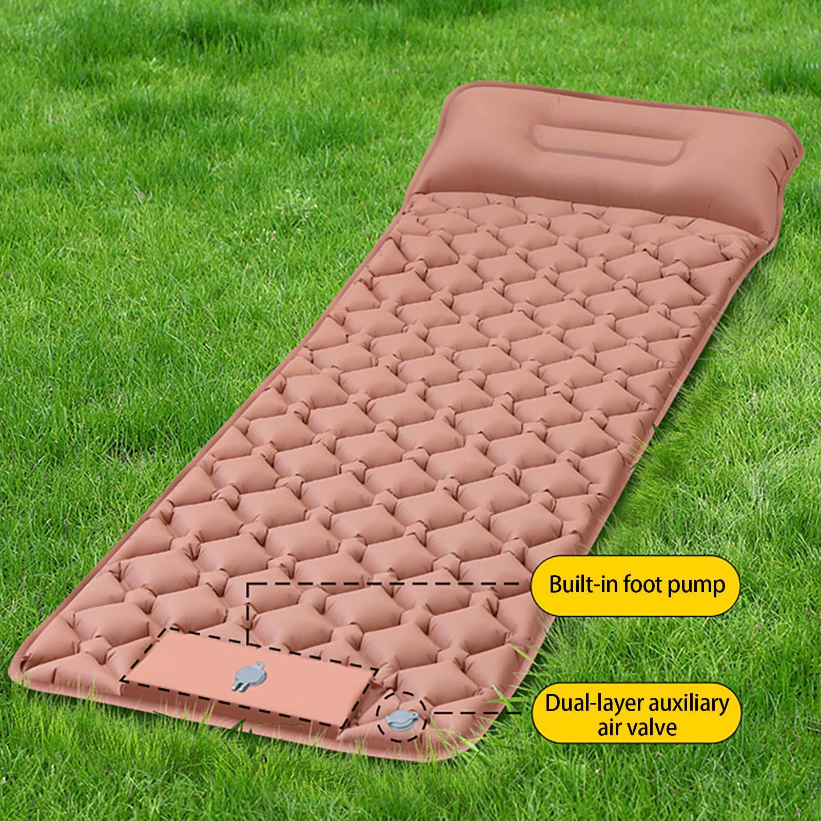 Materassino Autogonfiabile Per Campeggio - Spessore 5 Cm Materassino Ultraleggero Con Cuscino, Attrezzatura Gonfiabile Resistente Per Campeggio, Escursionismo E Arrampicata
