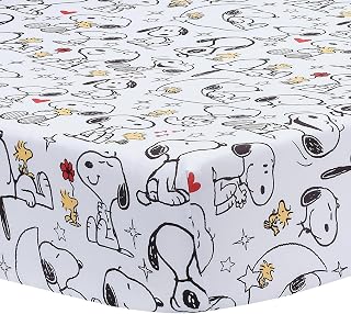 Bedtime Originals Snoopy Love Infant Baby/Toddler Fitted Crib Sheet