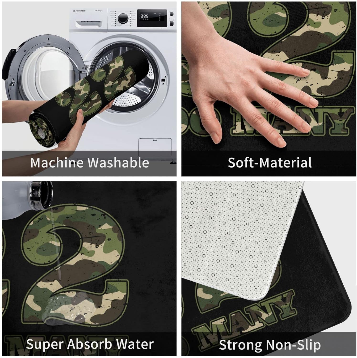 Outdoor Door Mats for Outside Entry 22 Too Many PTSD Awareness Veteran Doormat Small Outdoor Mat Welcome-Ish Front Door Sign(65X90CM)