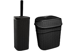 Bath Bliss Sailor Knot Toilet Brush and Trash Can Set
