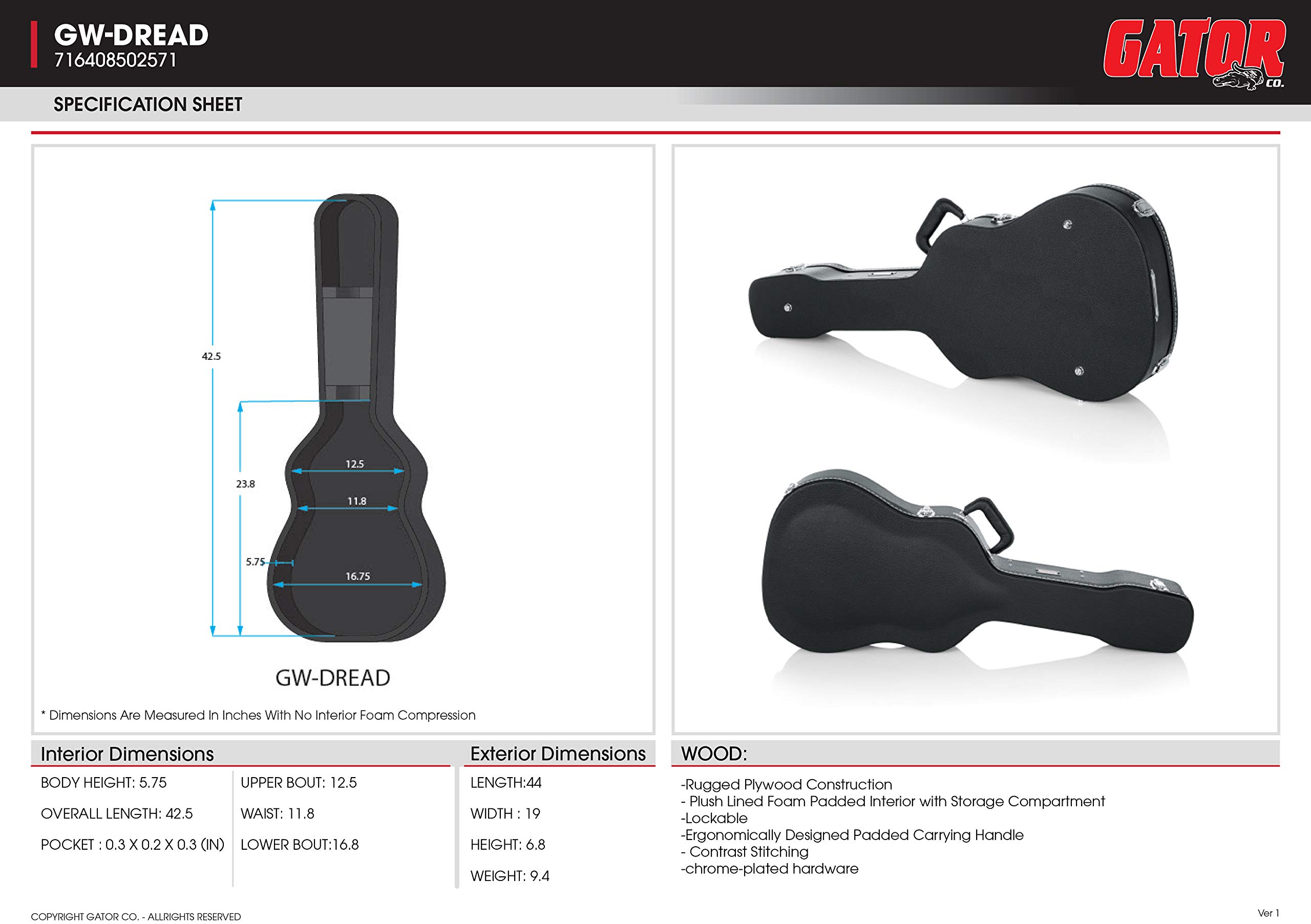 Gator Cases GW-Dread Akustikgitarren-Tasche