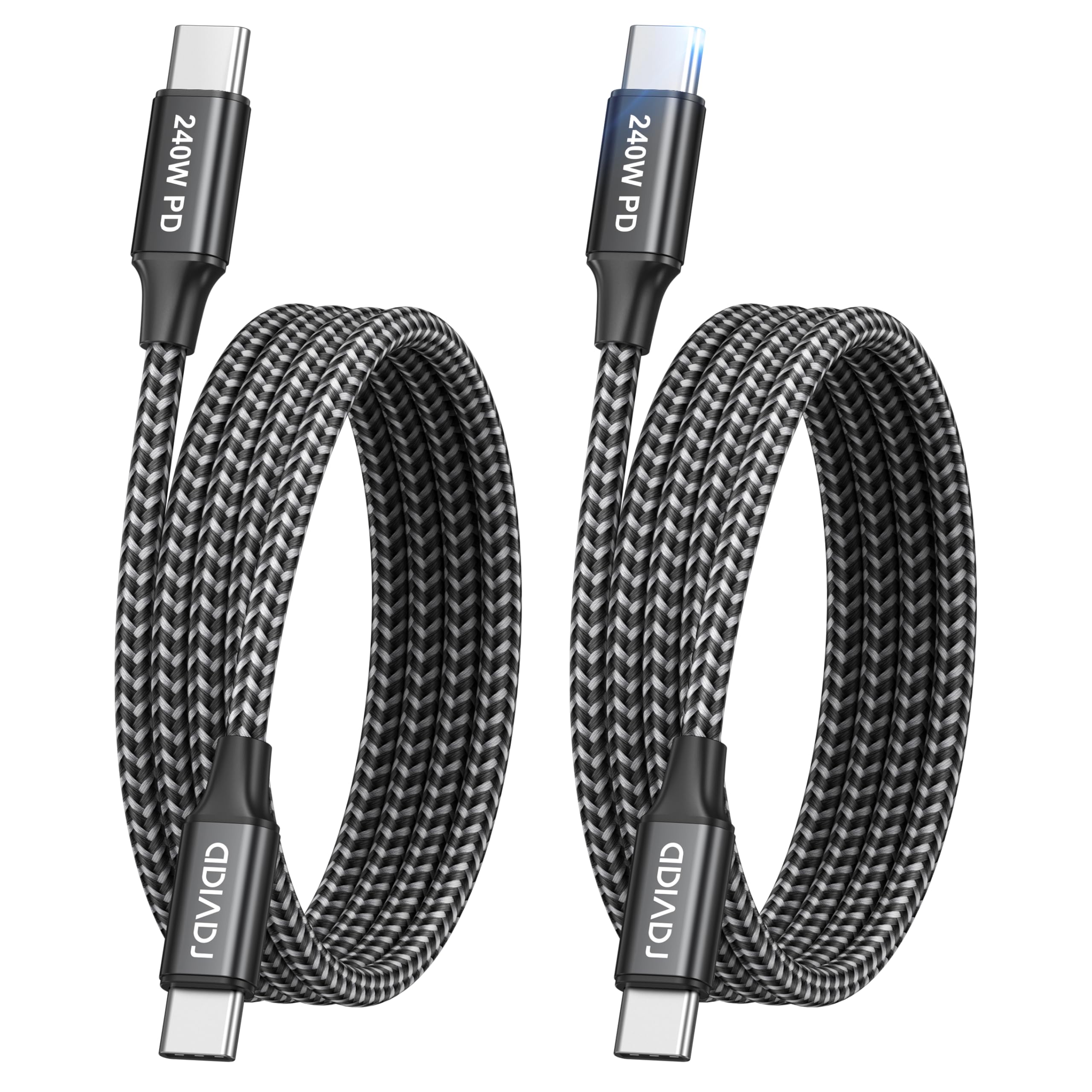RAVIAD 240W Cavo USB C a USB C 1M, PD3.0 Cavo USB Type-C Ricarica Rapida | Cavo USBC per iPhone 17 16 15 Pro Max, MacBook Air, iPad Pro, AirPods, Samsung Galaxy S25 S24, Tablet, Switch, PS5-2Pack