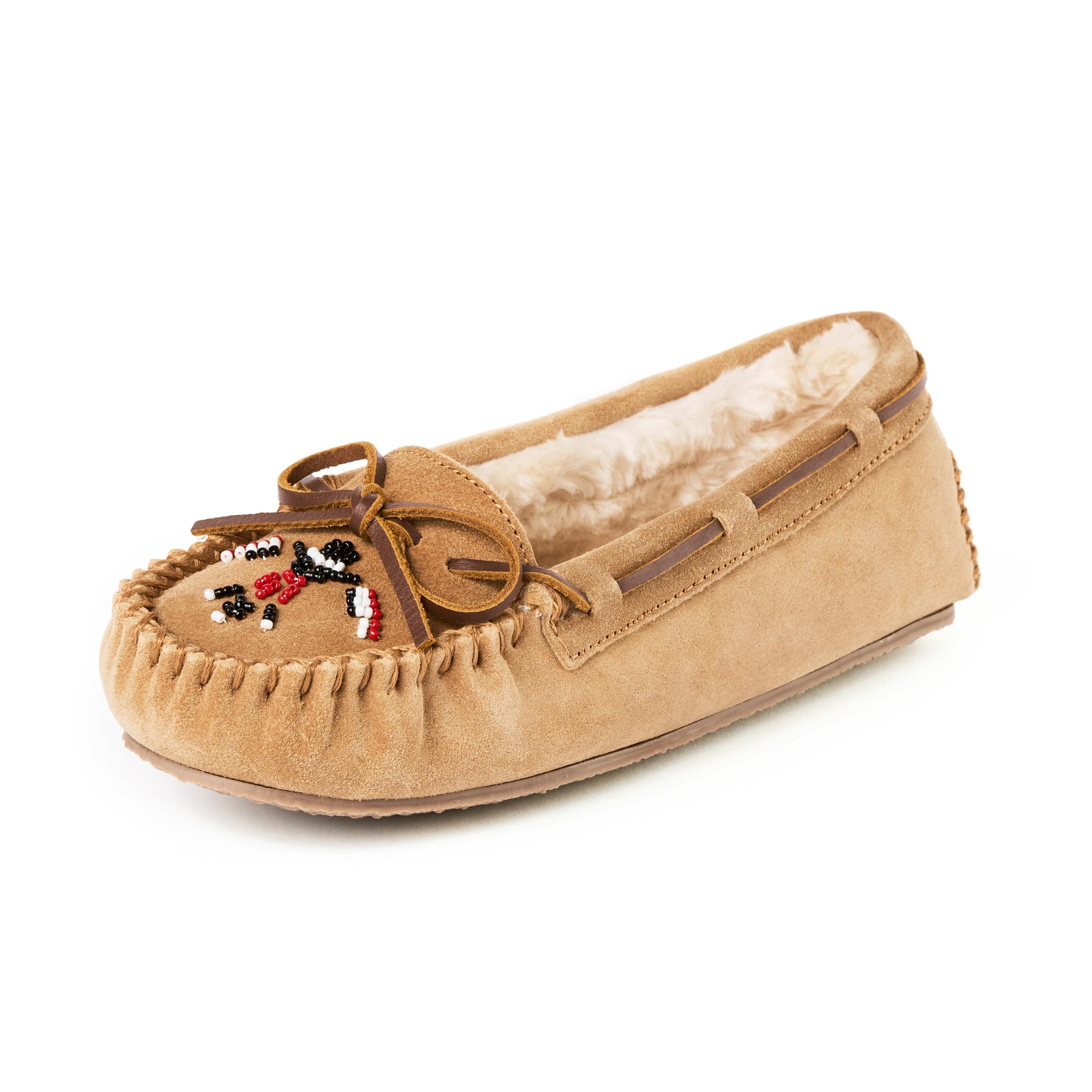 Minnetonka Women's Cally Thunderbird Animikii Suede Beaded Slippers